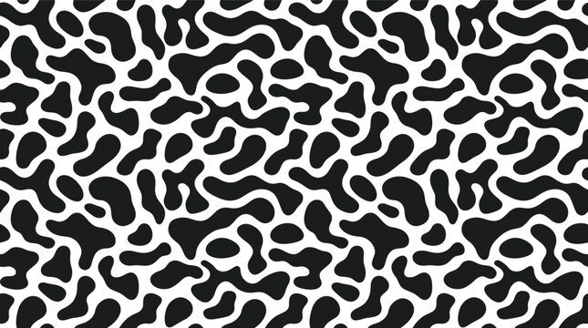 Abstract black and white organic shapes pack pattern for modern design projects