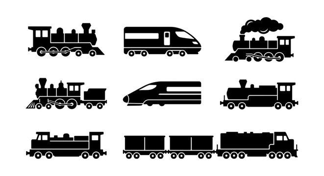 Diverse Train Collection, Vintage Steam Engines, Modern Locomotives, Freight Cars