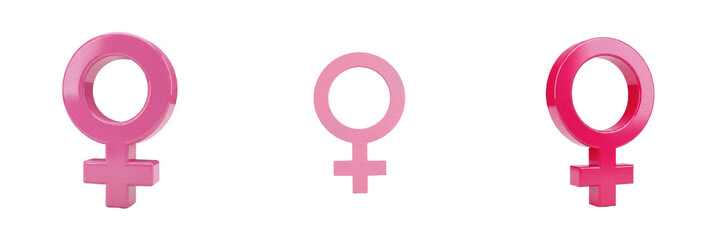 Female gender symbol pink premium PNG stock photo, realistic venus sign woman feminism lady icon isolated on white transparent background design asset © Dag