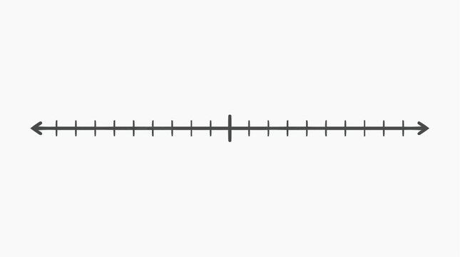 Simple number line with tick marks and arrows on a white background