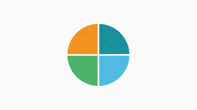 Four Quadrant Pie Chart with World Map Segments