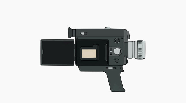 Vintage Super 8 film camera with open film compartment and lens