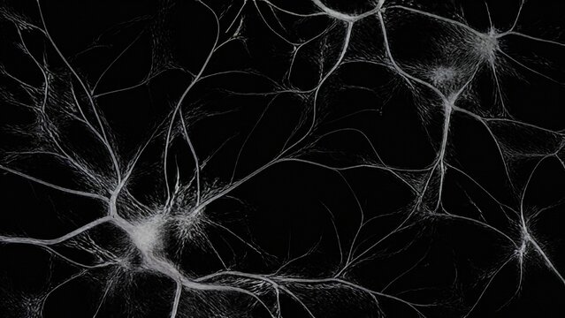 malbec. Abstract fungal mycelium network pattern with white filaments and organic branching on dark background. gardening catalogs, home-decor guides, designed for gardening and botanical catalogs.