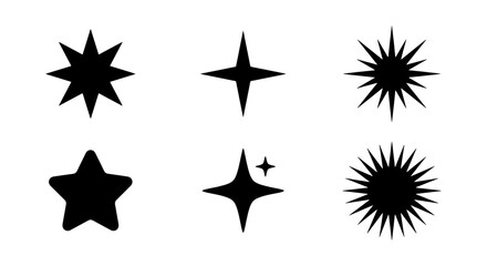 Obraz premium Sparkle Star Icons, Glitter Starburst Shapes, Star Embellishments, Vector Graphics