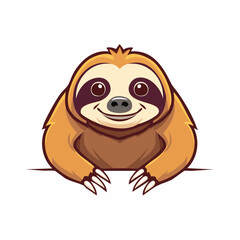 Fototapeta premium Cute Cartoon Sloth Illustration