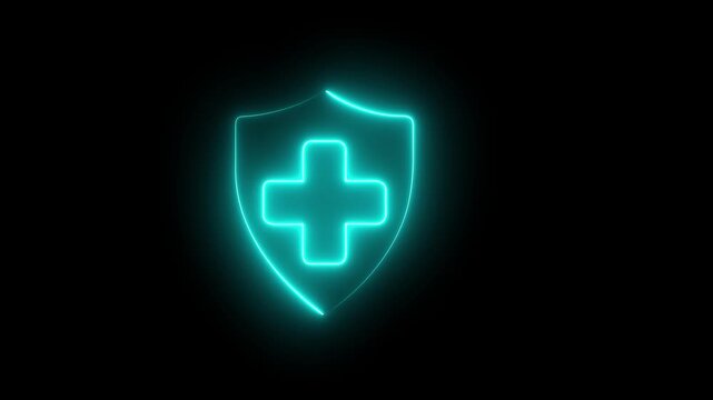 Business health and medical care insurance concept on the transparent background. Motion graphics of medical sign. 4k motion video
