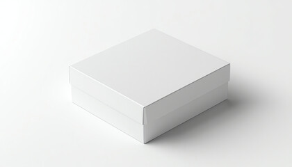 Fototapeta premium White wide horizontal rectangle blank box from top side far angle (1)