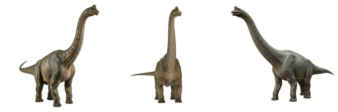 Brachiosaurus dinosaur prehistoric animal premium PNG stock photo, realistic sauropod long neck reptile extinct creature isolated on white background asset