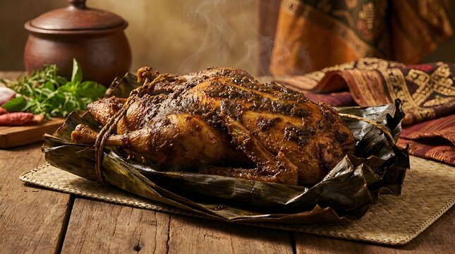 Authentic Balinese Bebek Betutu Slow-Cooked Duck Wrapped in Banana Leaves, a Culinary Masterpiece