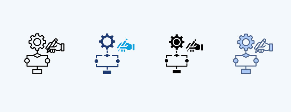 Process Mapping Multiple Icon Illustration Vector