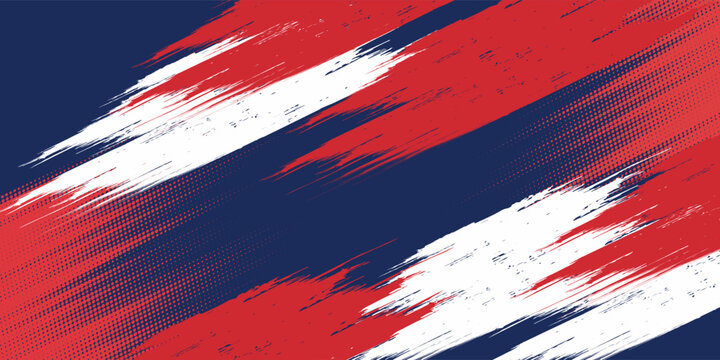 Abstract sport brush texture and pattern on blue background. Wrap car concept with red and white grunge. Vector illustration