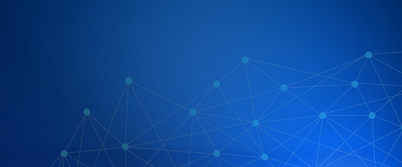 Obraz premium Digital network connection forming a blue abstract wave design, representing data transmission, modern technology, and global communication in a futuristic background