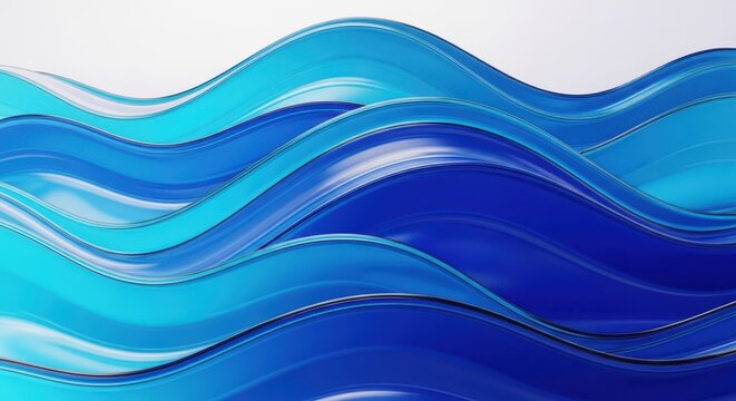 Modern Blue Wave Abstract Background with Smooth Curves