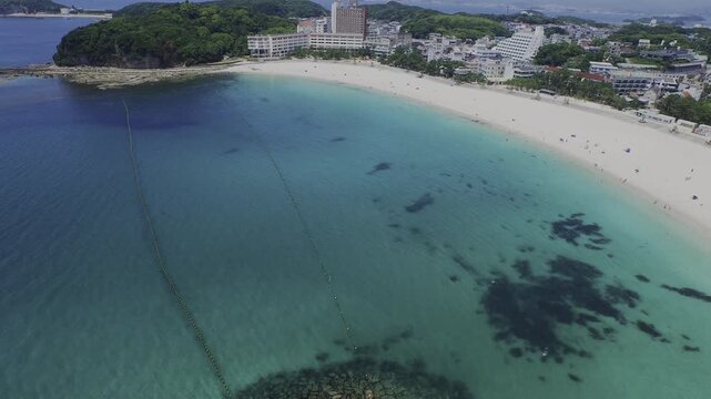 「白良浜の空撮」和歌山県白浜町 Aerial View of Shirarahama Beach in Shirahama, Wakayama, Japan
