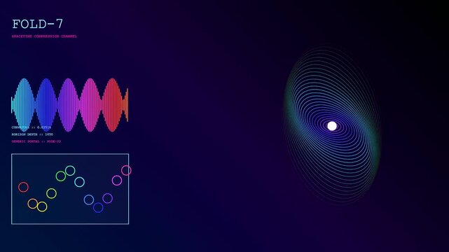 Sophisticated digital interface presenting intricate Quantum Material Design data visualizations. Features vibrant energy patterns and a cosmic spiral against a dark scientific background.