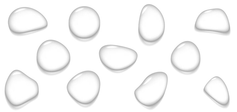 透明感のあるリアルな水滴素材（背景透過・ツヤ感）	