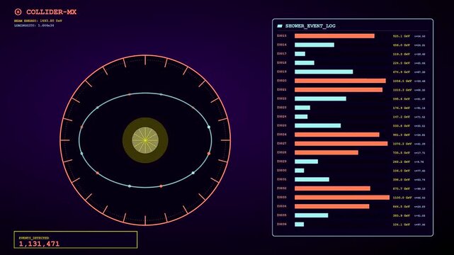 A sophisticated digital interface for Quantum Material Design showcases dynamic energy simulations and fluctuating data logs within a dark scientific laboratory atmosphere during complex research