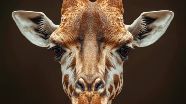 Close up giraffe face portrait animal mammal close up face portrait young giraffe with expressive