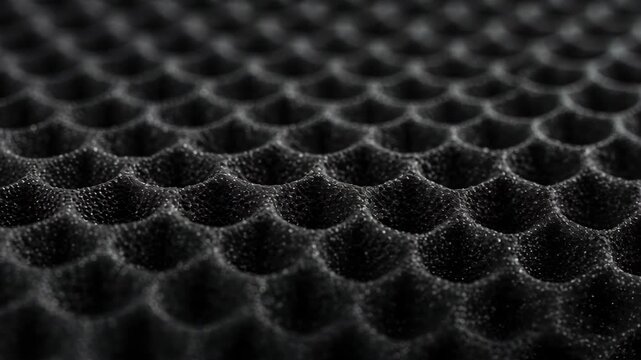 Textured Darkness: A close-up study of a repeating, textured pattern, evoking a sense of depth and geometric precision.