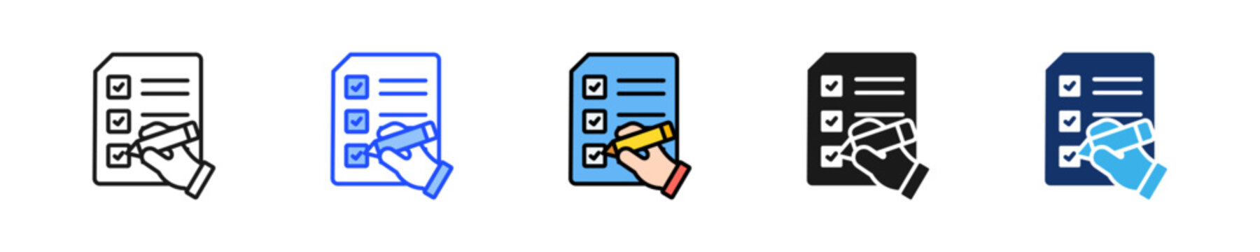 Step Approval Icon Collection With Multiple Styles