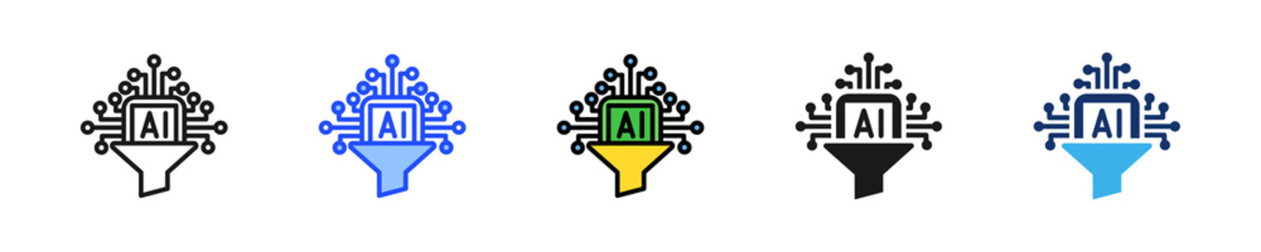 Smart Filter Icon Collection With Multiple Styles