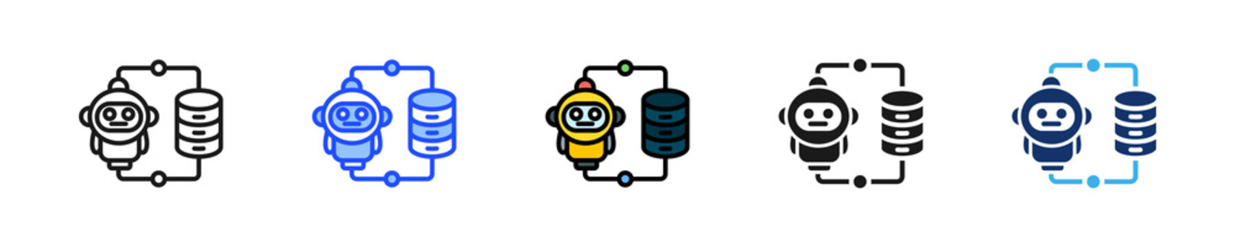 Data Bot Icon Collection With Multiple Styles