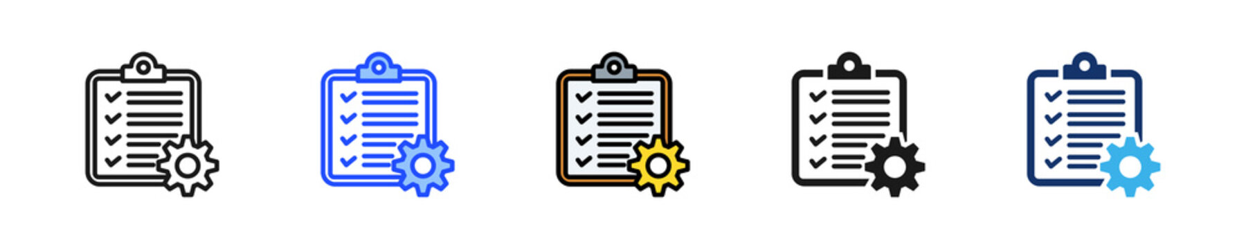 Rule Checker Icon Collection With Multiple Styles