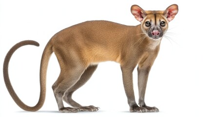 Fototapeta premium Fossa Standing Alert with Extended Tail