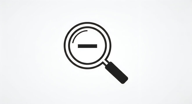 Magnifying glass with minus sign