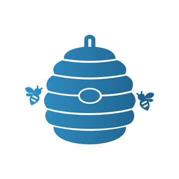 Blue Beehive Vector Icon
