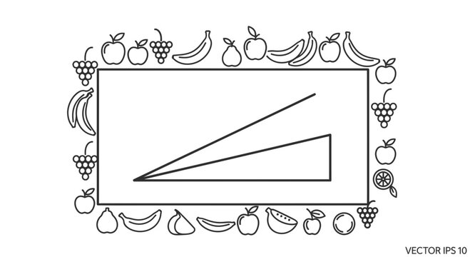 Geometric Shapes and Fruit Border: Angle Measurement Concept Illustration