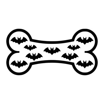 Halloween Dog Bone With Bat Pattern