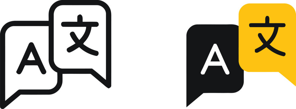 Translation conversation language icons