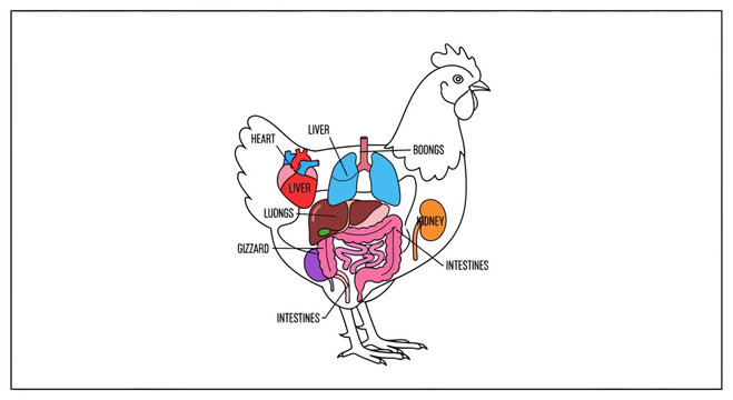 Chicken Anatomy Diagram: Internal Organs of a Domestic Fowl