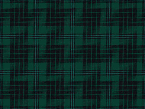 Tartan plaid pattern, dark teal green traditional seamless plaid check pattern for rustic upholstery