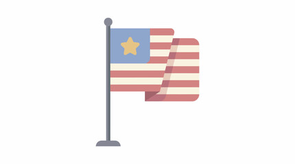 Fototapeta premium Flag of Liberia waving on flagpole icon