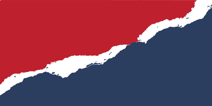 Layered torn paper edges in red white blue.