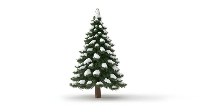 Snow-Covered Christmas Tree with Green Foliage and Snowy Branches for Holiday Decor.