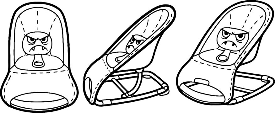 Pair of Angry Grumpy Character Icons