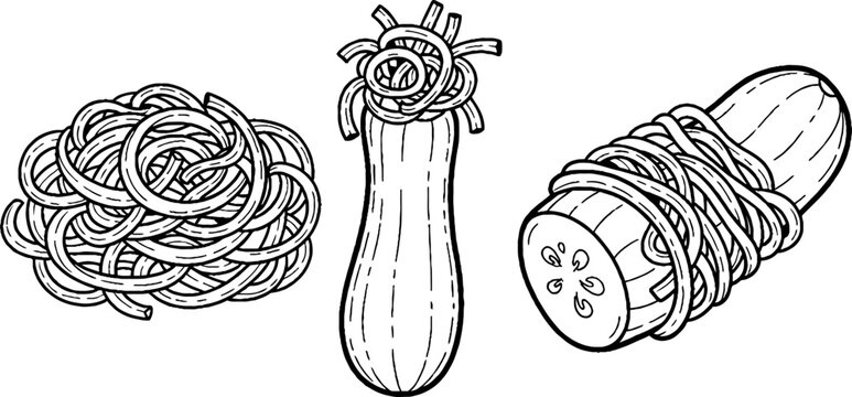 Circular swirling nest pattern with engraved line style