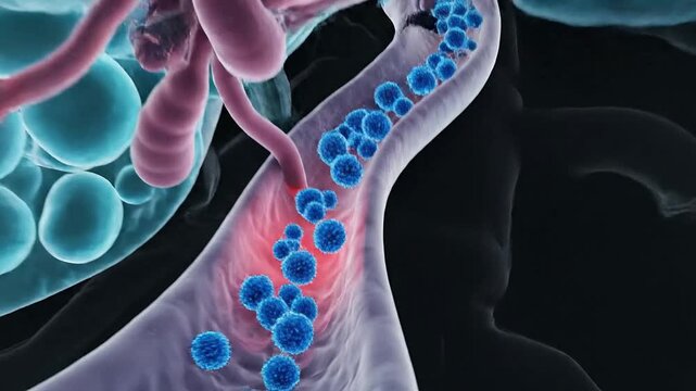 Detailed 3D Illustration Of Human Liver Anatomical Structure Featuring Veins And Cells For Medical And Educational Purposes