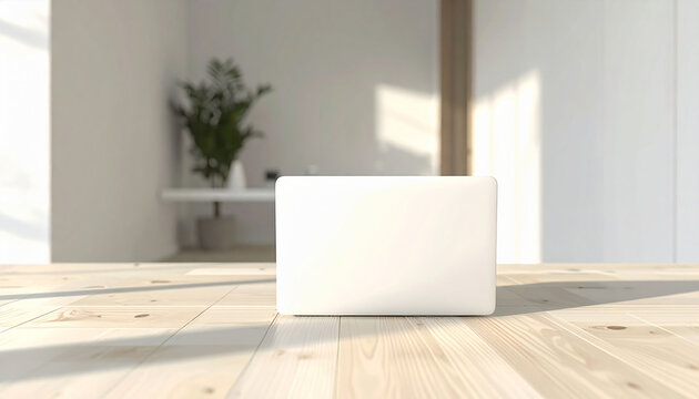 Modern minimalist interior design with white box.