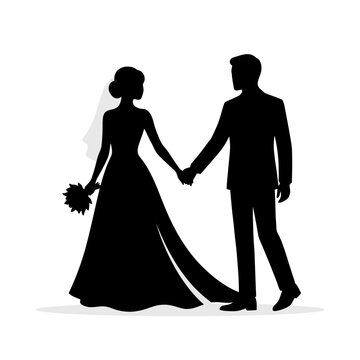 vector wedding theme silhouette