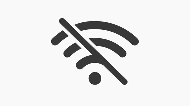 No Wi-Fi signal icon, disconnected wireless internet symbol