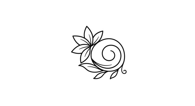 Black and white leafy swirl design.
