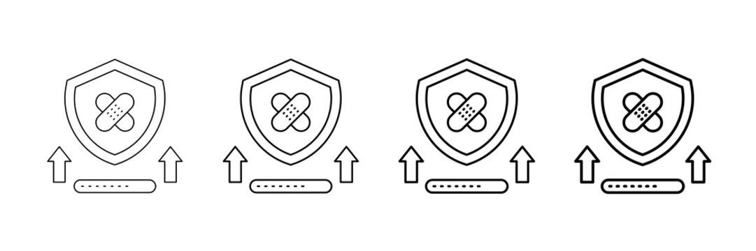 Patch Update Icons Vector Set In Different Stroke Line Style