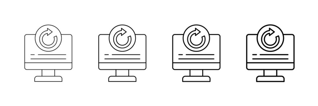 Software Refresh Icons Vector Set In Different Stroke Line Style