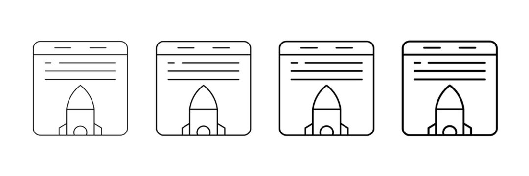 Major Release Icons Vector Set In Different Stroke Line Style