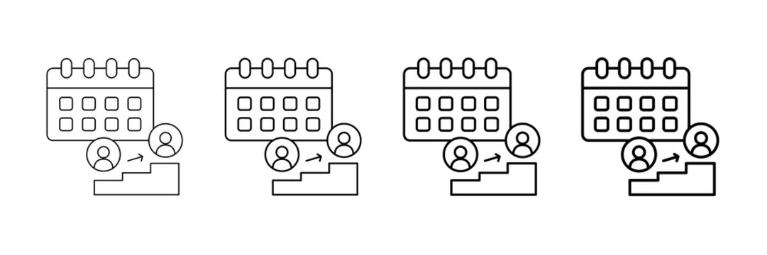 Succession Planning Icons Vector Set In Different Stroke Line Style