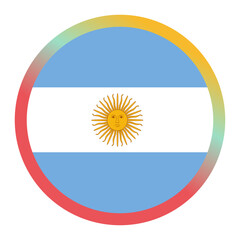 Obraz premium Argentina of arms on vibrant gradient background